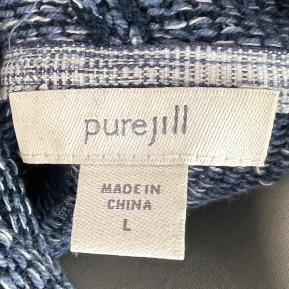 J Jill Pure Jill Blue Funnel Neck Pullover Sweater Size L Relaxed Oversized - Picture 8 of 10